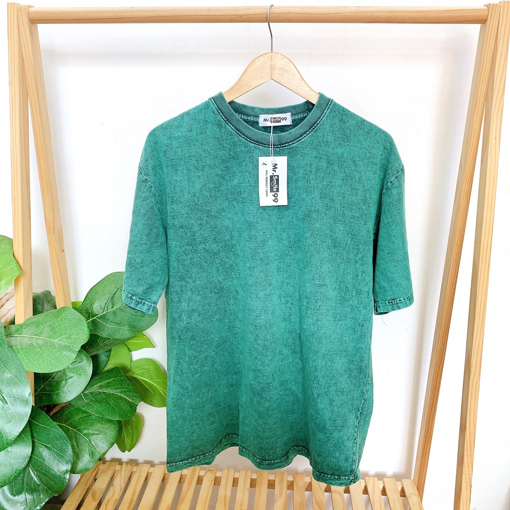 Áo Thun Phông Trơn Wash Basic Tay Lỡ Form Rộng Đen/Xám/Vàng/Nâu/Xanh Lá Unisex Nam Nữ Hot Trend Gen Z, Mr Smile 99 Shop