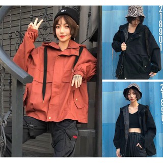 Áo khoác KAKI MUJI form rộng có nón chống nắng nam nữ ❤️ ULZZANG đi học VIVU123STORE KAK003