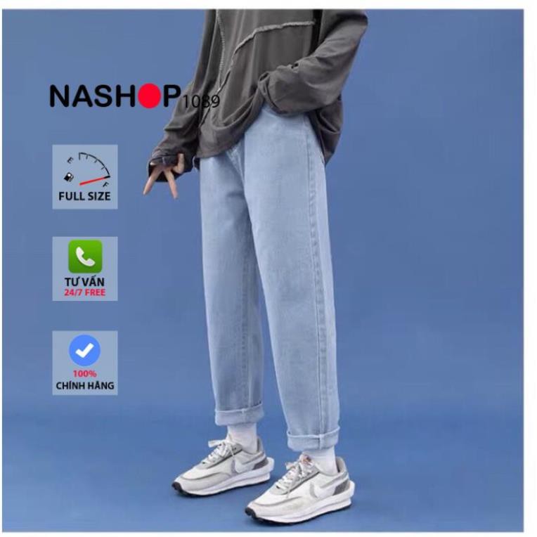 Quần jean bò baggy nam nữ ống suông rộng Unisex hàng Quảng Châu phong cách Hàn Quốc sành điệu style năm 2021 nashop 1089 | BigBuy360 - bigbuy360.vn