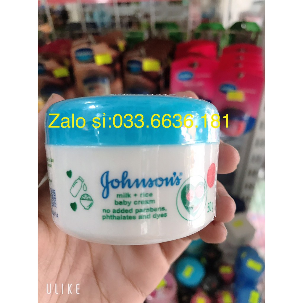 [ chuẩn hàng cty 100%] kem dưỡng ẩm da JOHNSON'S BABY nắp xanh 50g