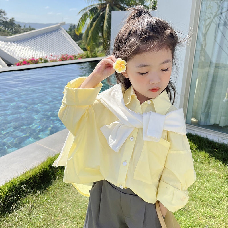 Áo Sơ Mi Tay Dài Họa Tiết Kẻ Sọc Thời Trang Hàn Quốc 2022 Cho Bé Gái