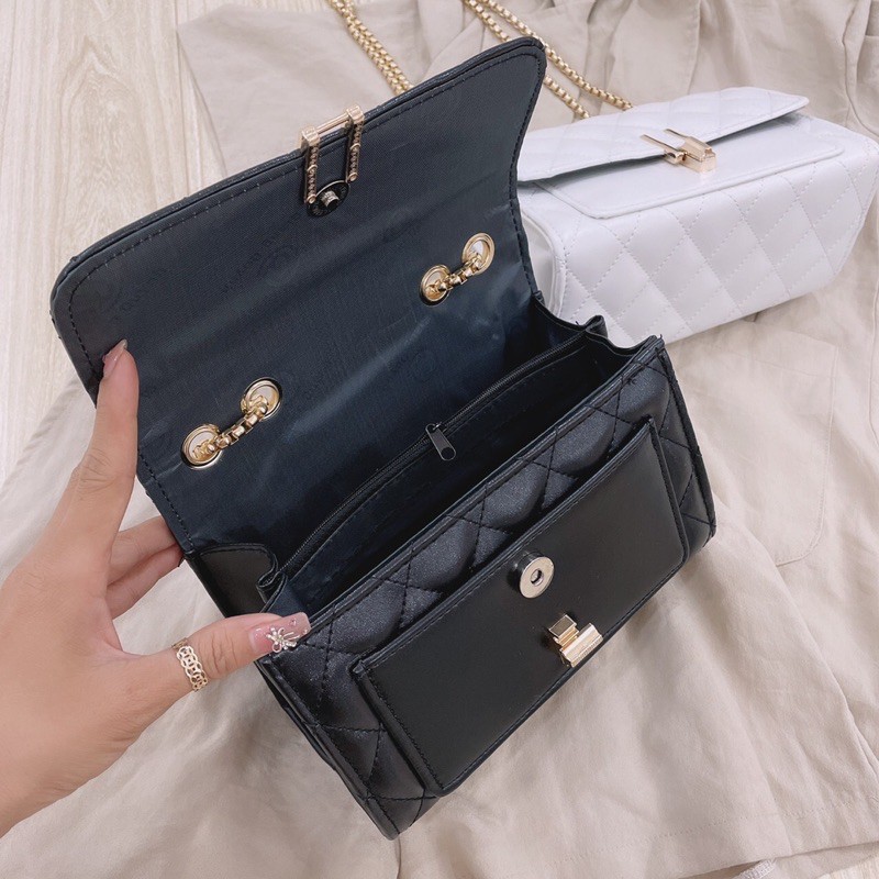 Túi đeo chéo nữ khóa bút 3 ngăn đẹp thời trang giá rẻ đi chơi dự tiệc cao cấp