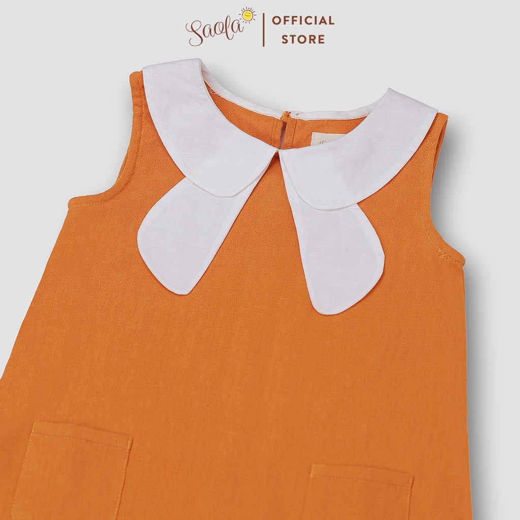 Váy Cho Bé Gái SAOLA KIDS Cổ Phối Nơ Cho Trẻ Em 1,2,3,4,5,6 tuổi - DRL016