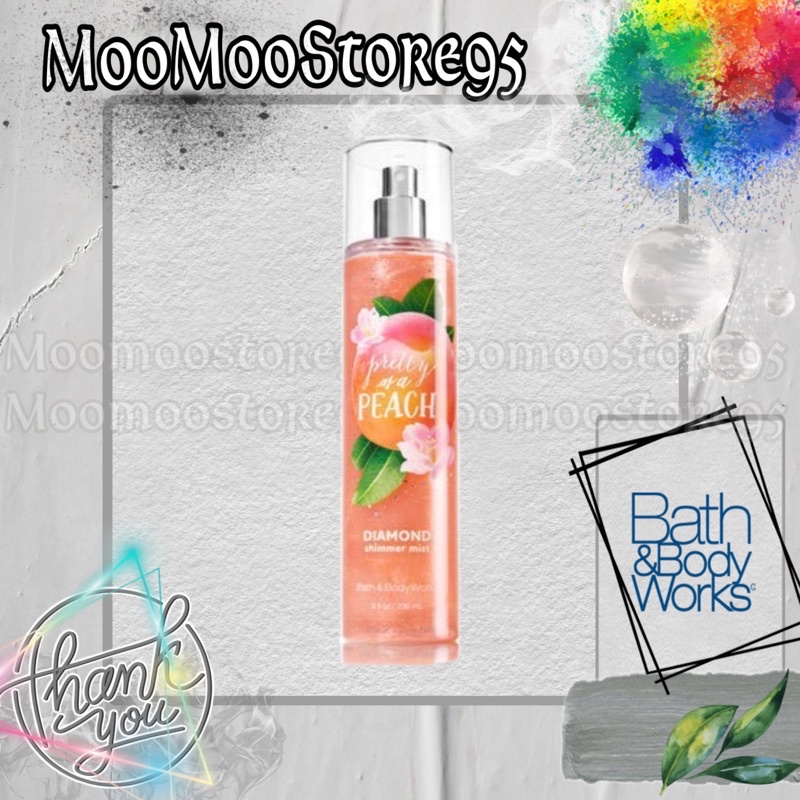 (HOTHIT)  PERFUME Xịt thơm có nhũ Bath and Body Works - Pretty As A Peach 236mL...