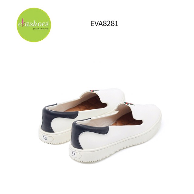 Giày Slip On Đế Bệt Evashoes - EVA8281(Màu Đen, Kem, Trắng)