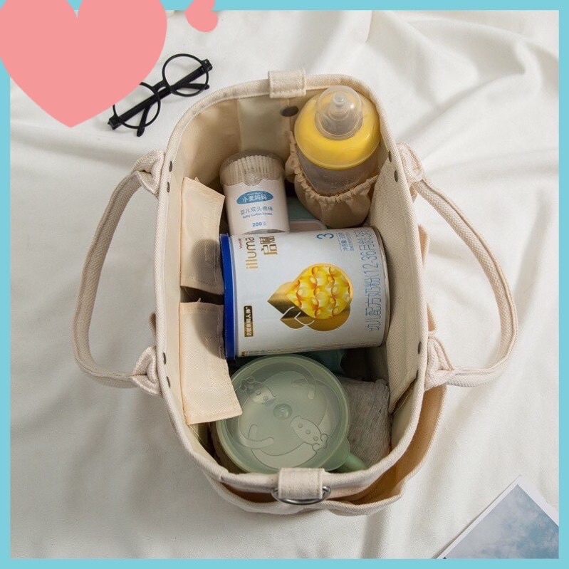 Túi Xách Bỉm Sữa Đa Năng Cho Mẹ Và Bé Vegiebag , Phong Cách Hàn Quốc Hàng Cao Cấp Babibu - TBSV