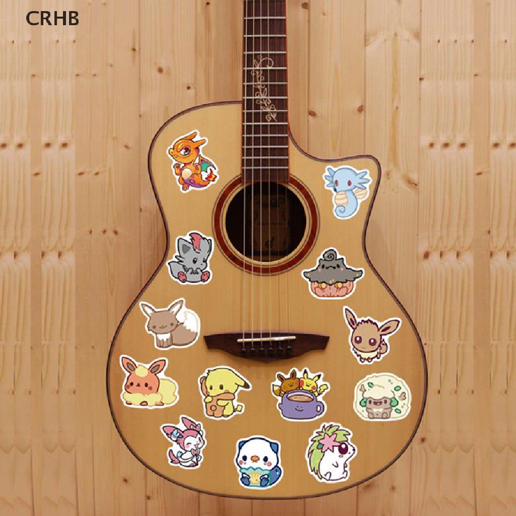 Crhb Set 50 Miếng Dán Hình Pokemon Graffiti Pikachu Trang Trí Đàn Guitar Laptop Vali Mới