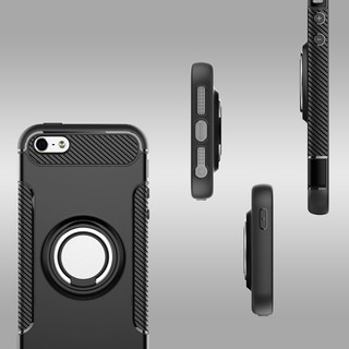 Ốp điện thoại chất liệu TPU + PC có nhẫn giữ đeo ngón tay và đế nam châm dành cho Apple iPhone 5S