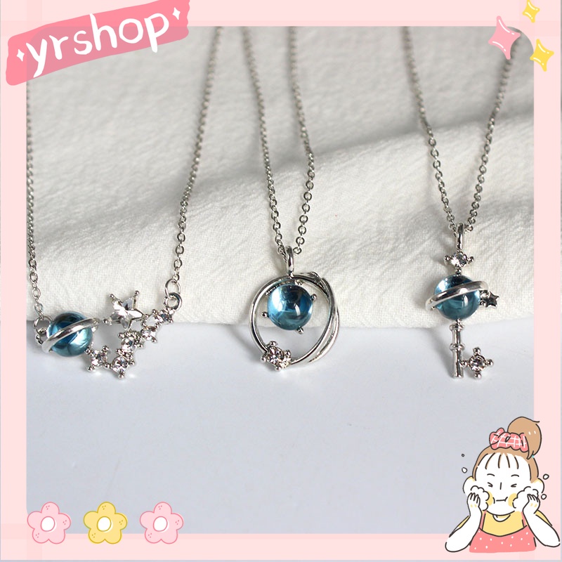 Vòng cổ mặt hình hành tinh màu xanh cỡ nhỏ xinh xắn