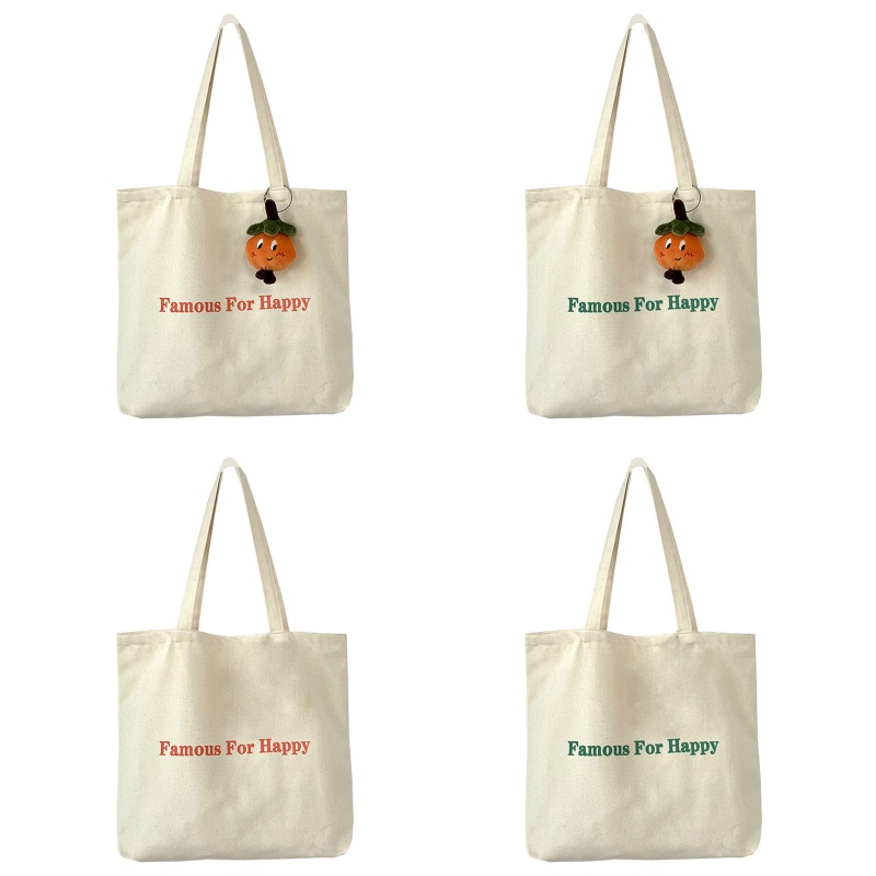 Túi Tote Bằng Vải Canvas Màu Trơn Có Khóa Kéo Tiện Dụng