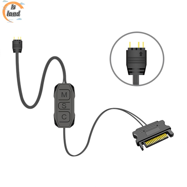 Bộ Điều Khiển Mini Argb Dây Cáp Dài Rộng 5v 3-pin Sang SATA