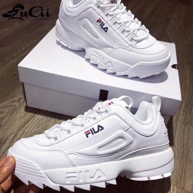 Xả Xả | Xả Xả| HOT THANH LÝ- Giầy fila trắng độn đế 1:1 ( full box + free ship ) 2020 Có Sẵn 🍀 Xịn L neww !