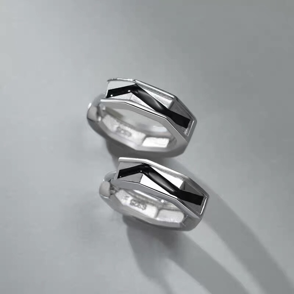 Bông tai, Khuyên tai nam nữ dáng tròn thiết kế hình đai ốc phong cách mạnh mẽ, Cá tính, Unisex, ES812, 1 chiếc
