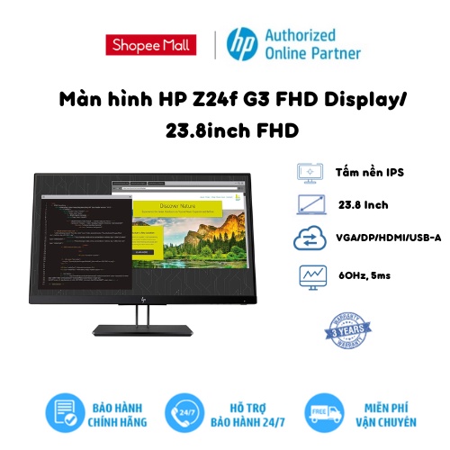 [Mã ELHP3TR giảm 12% đơn 500K] Màn hình HP Z24f G3 FHD Display/ 23.8inch FHD - BẢO HÀNH 36TH