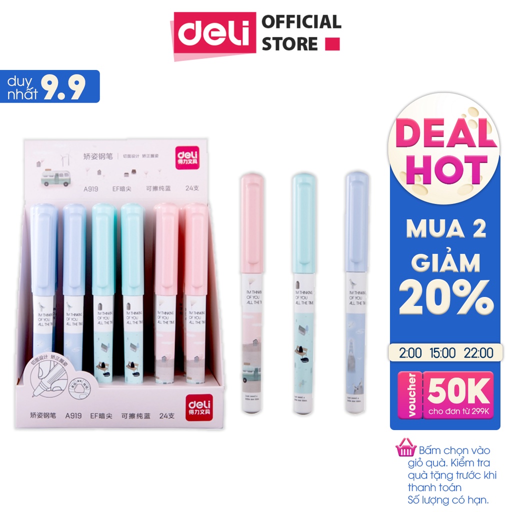 [Mã LIFEDL157 giảm 50K đơn 150K] [GIFT] BÚT MÁY DELI - Xanh Dương/ Hồng/ Xanh lá - A919