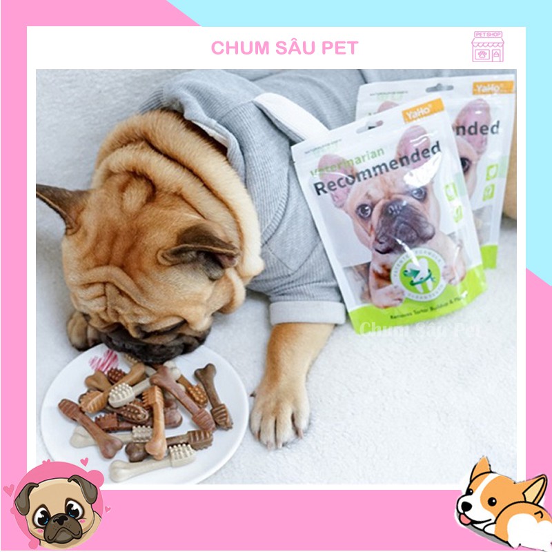 [Mã PET50K giảm Giảm 10% - Tối đa 50K đơn từ 250K] Xương Bàn Chải Gặm Sạch Răng Yaho Mix vị