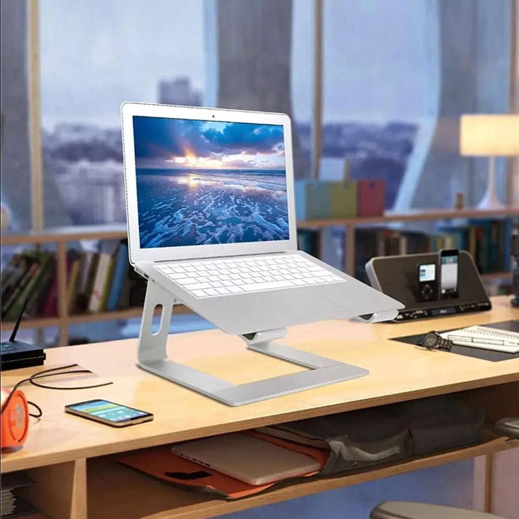 Giá đỡ để laptop stand notebook Macbook máy tính xách tay hợp kim nhôm có thể tháo rời kiêm tản nhiệt -dc4485