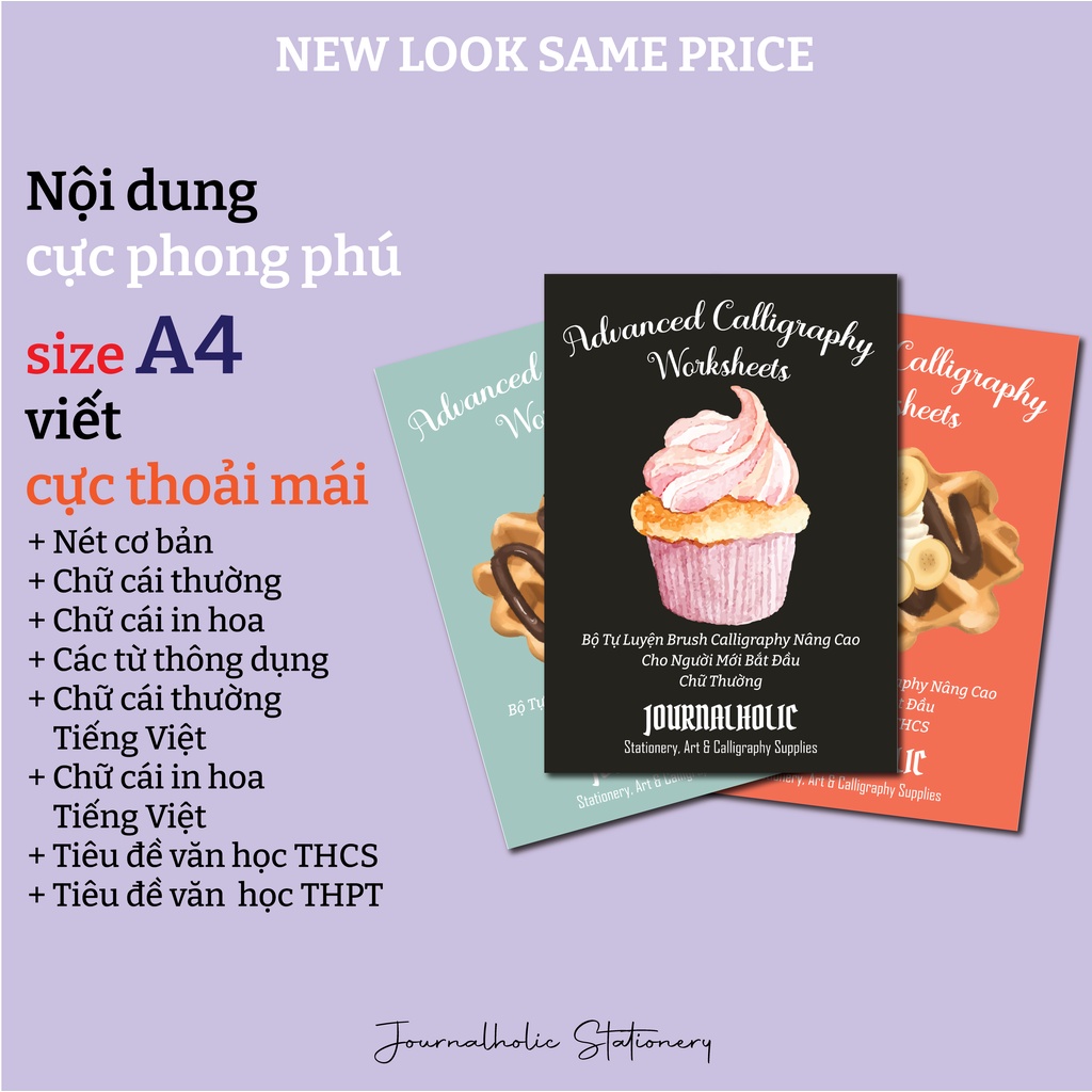 Bộ Giấy Luyện Viết Brush Pen Calligraphy A4 Nâng Cao - Journalholic