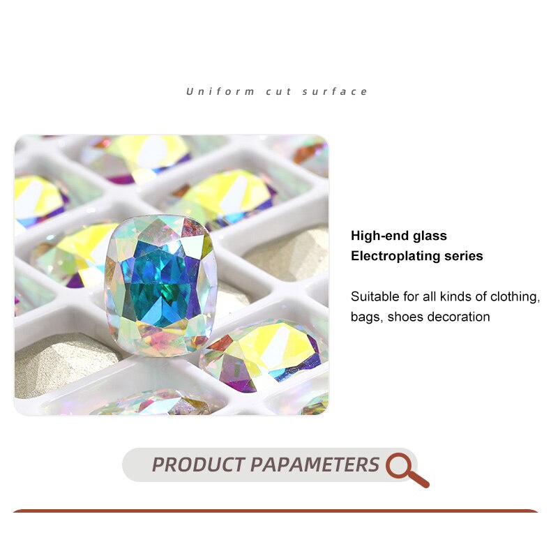 Set 10 Phụ Kiện Đá Đính Trang Trí Móng Tay Mũi Nhọn Lấp Lánh