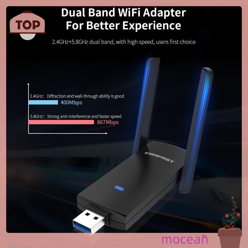 Usb 3.0 Thu Sóng Wifi Hiệu Mocean Comfast Cf-924Ac 1300m 2.4 / 5.8ghz | BigBuy360 - bigbuy360.vn