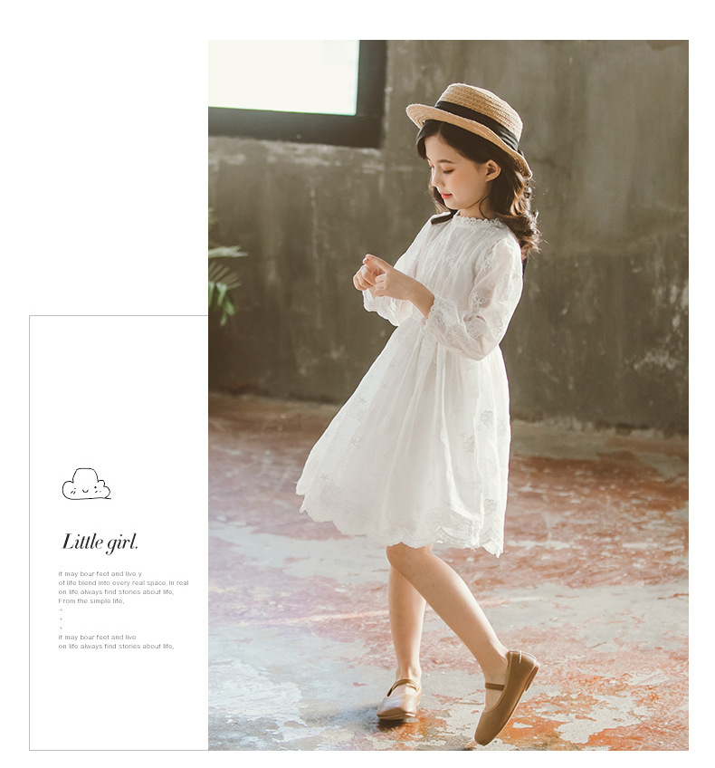 Đầm Ren Hoa Tay Dài Thời Trang Đáng Yêu Thân Thiện Với Da