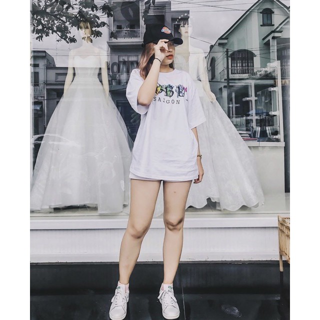 Áo thun tee Bobui Sài Gòn unisex form rộng tay lỡ oversize vải cotton co giãn | HD2000 | BigBuy360 - bigbuy360.vn