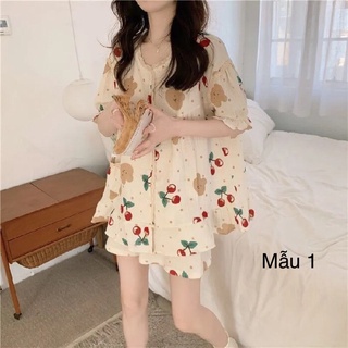  Bộ ngủ mặc ở nhà chất liệu cotton siêu mát siêu xinh