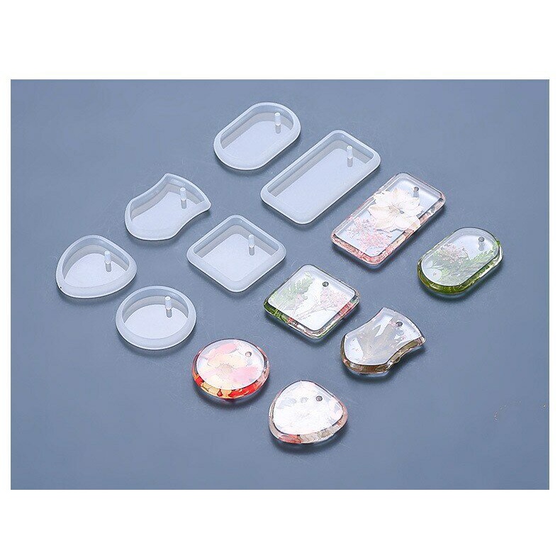 Set 6 khuôn silicon làm móc khoá, mặt dây handmade