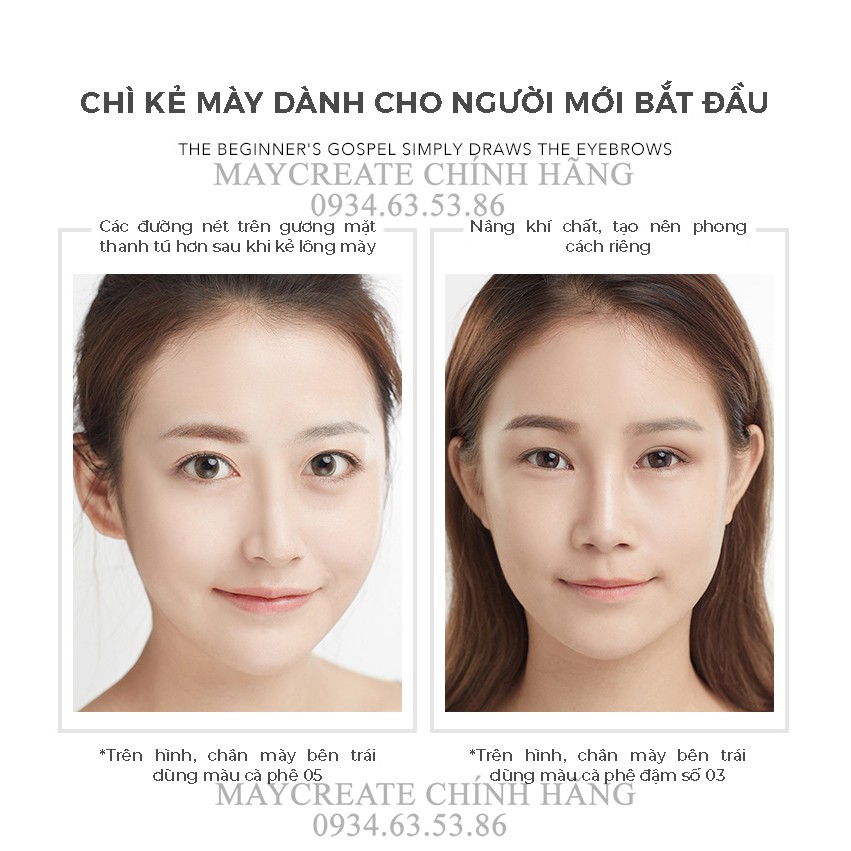 Chì Kẻ Lông Mày Không Trôi Maycreate Hàng Nội Địa Trung ( Có đầu chải ) | BigBuy360 - bigbuy360.vn