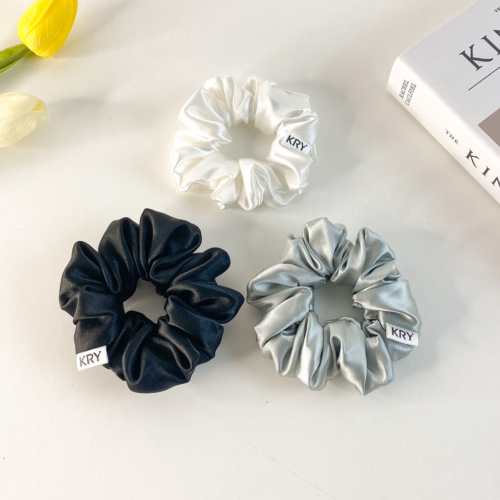 Dây buộc tóc srunchies lụa satin phi bóng giá sỉ made by Kry DT03
