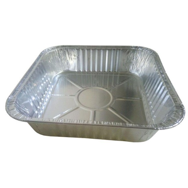 10 Khay giấy nhôm 1350ml hộp giấy nhôm nắp nhựa pet dạn hộp vuông