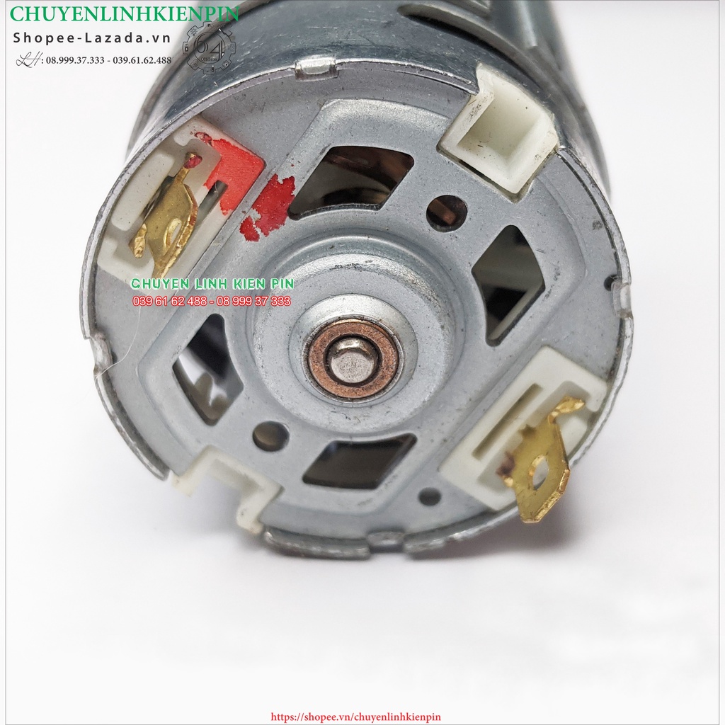 Motor DC RS 550 12V công suất cao có sản bánh răng chuyên cho máy pin 12V -12 răng