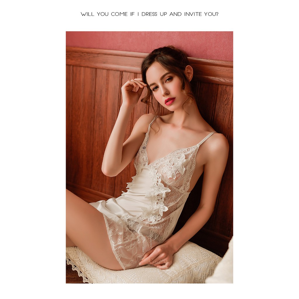 váy ngủ lụa phối ren | BigBuy360 - bigbuy360.vn