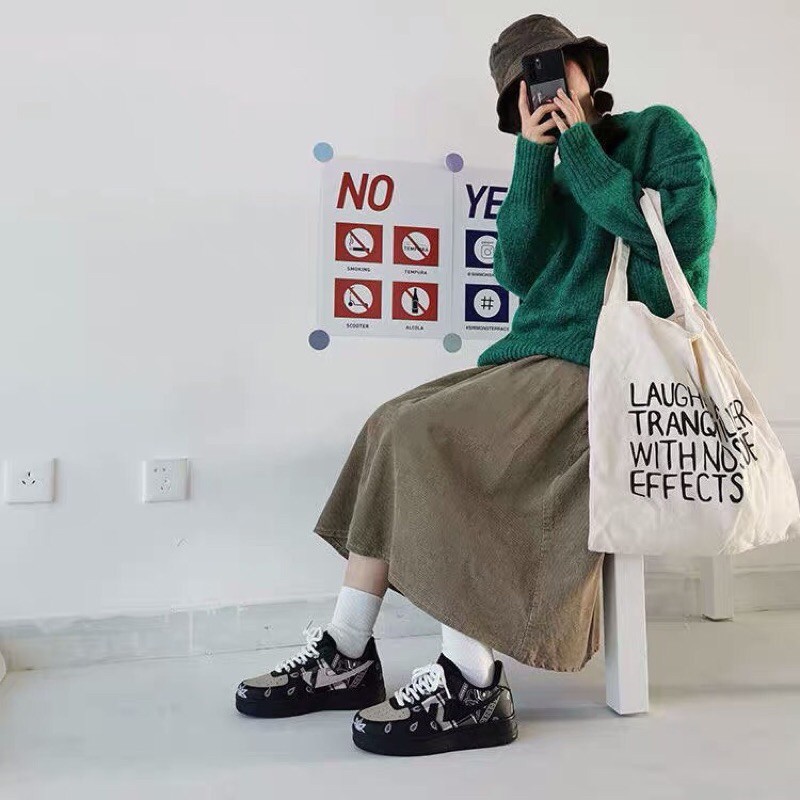 [ORDER] GIÀY ULZZANG ĐẾ CAO CỔ THẤP MÀU ĐEN HOẠ TIẾT ĐẸP | BigBuy360 - bigbuy360.vn