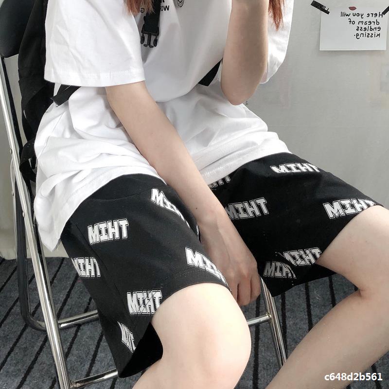 Quần Đùi Cạp Cao Ống Rộng Unisex Chữ Chéo Cá Tính,Quần Lửng Dáng Xuông Nam Nữ Cao Cấp