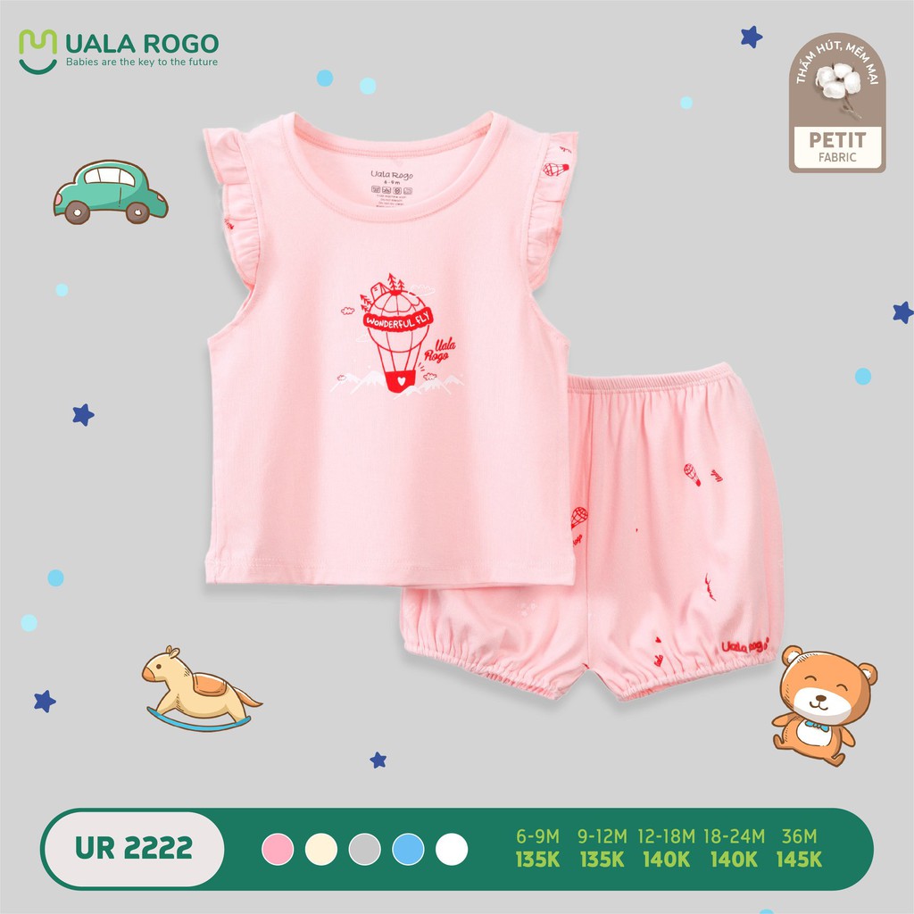 [Sale đồng giá] UR2222 Bộ ba lỗ UalaRogo petit giao thông (6-36M)