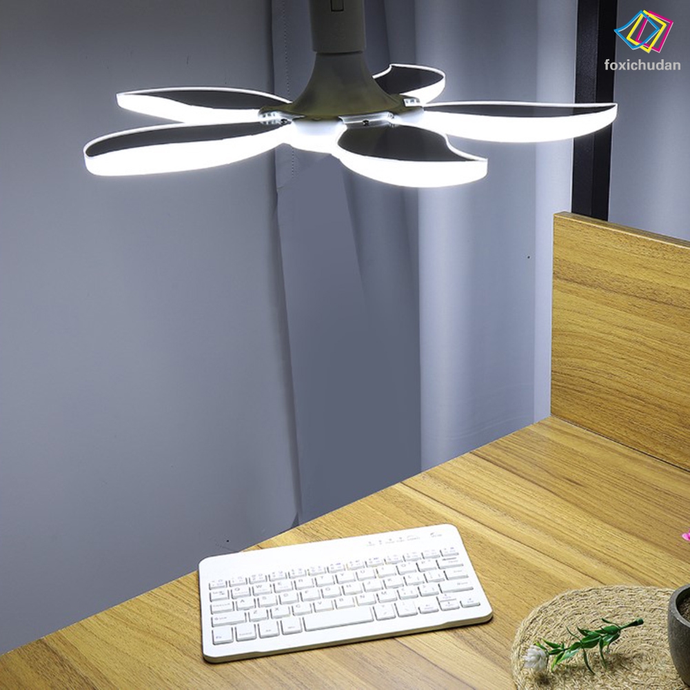 FCD☆ LED Garage Light Bulbs Deformable 5-Blades Ceiling Fixture Light Foldable Workshop Lamp