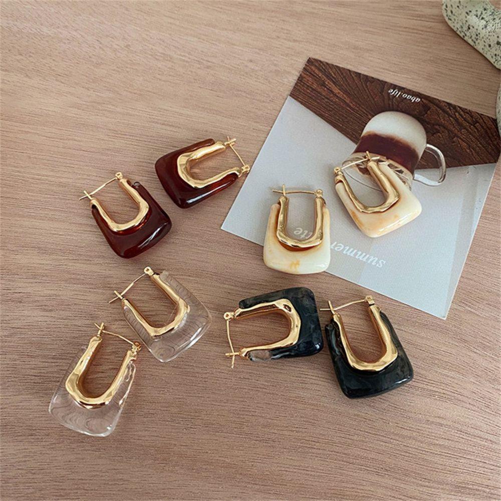 Khuyên Tai Acrylic Hình Chữ U Thời Trang Dự Tiệc