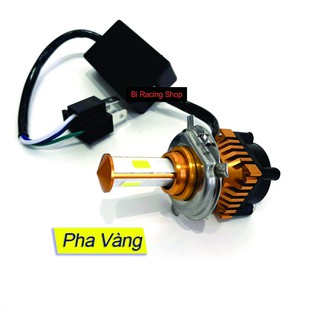 Đèn Pha Led 3 Tim H4 , Cos Trắng , Pha Vàng
