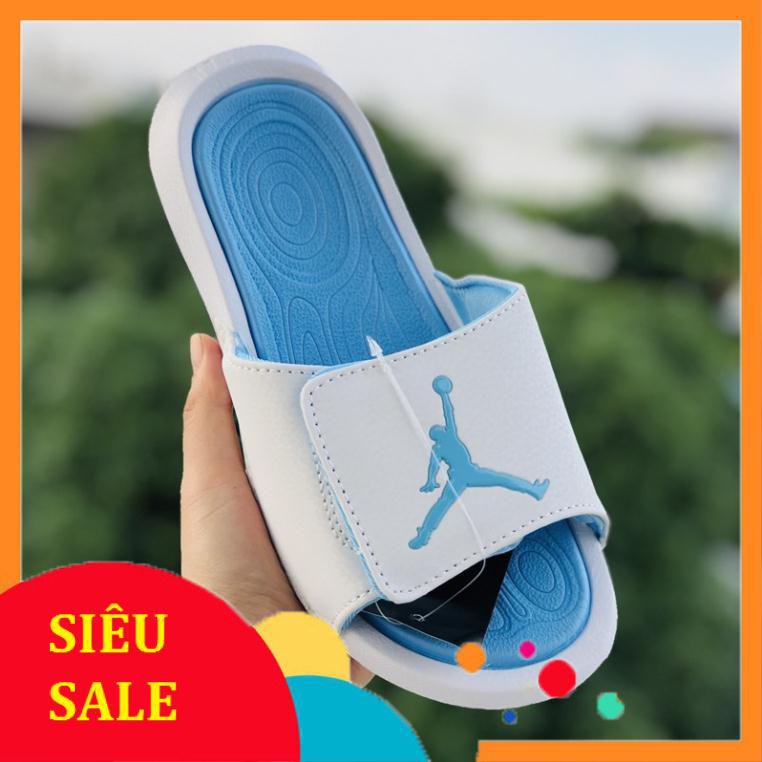 🎁Hàng sẵn + Hộp 🎁 Dép quai ngang jordan hydro 6 nam nữ màu trắng - xanh ngọc