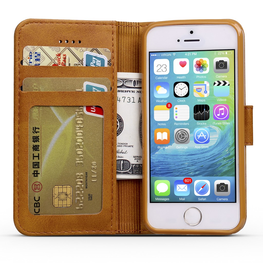 Bao da có khe cắm thẻ cho Iphone 5g / 5s | BigBuy360 - bigbuy360.vn