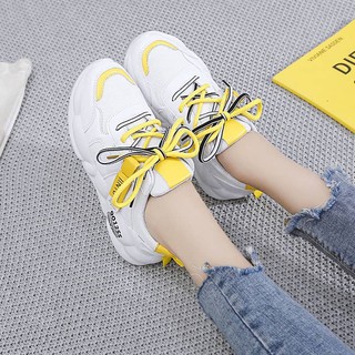 Giày thể thao đế lượn dây vàng, cam