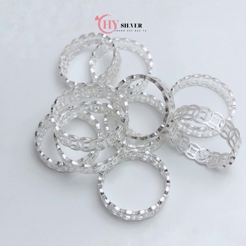 Nhẫn bạc ta đồng xu nhẫn tài lộc may mắn nhẫn nữ bạc thật giá rẻ CHY Silver