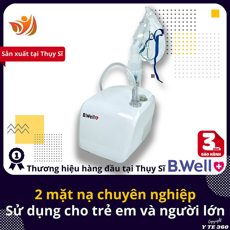 Máy khí dung xông mũi họng cho bé và người lớn b.well pro 110 - bwell y tế 360