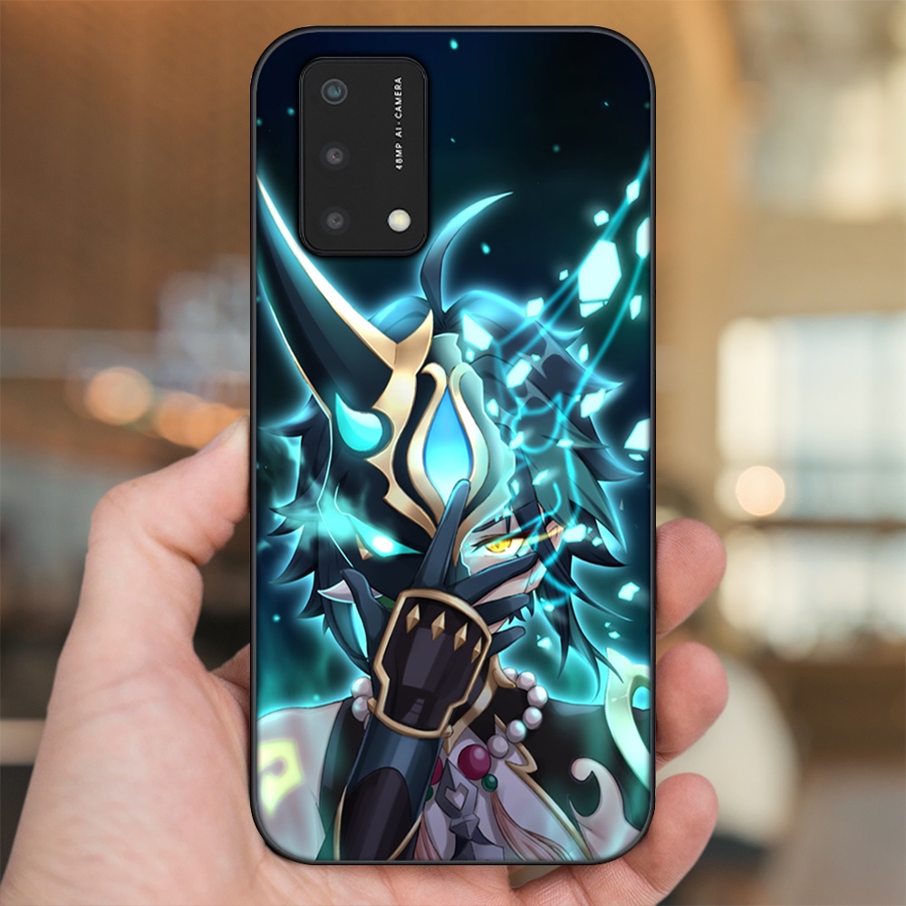 Ốp lưng Oppo A74, A93 5G, A95 viền đen in hình Xiao Genshin Impact