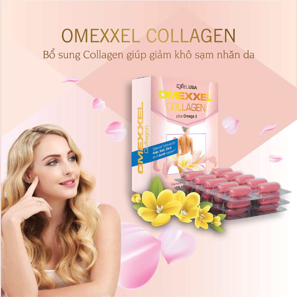 Combo 2 hộp viên uống bổ sung Collagen, chống lão hóa Omexxel Collagen (30 viên / hộp) - Tặng 1 hộp Omexxel Collgen 30v | BigBuy360 - bigbuy360.vn