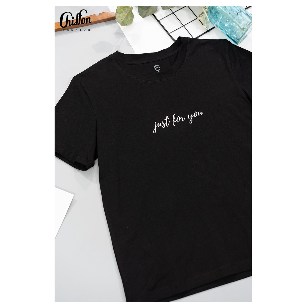 Áo phông nữ thời trang họa tiết chữ cao cấp thiết kế Chiffon, áo thun nữ đẹp