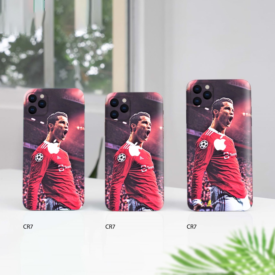 Miếng dán điện thoại hình RONALDO, Miếng dán skin CR7 bảo vệ máy, chống xước, lên màu đẹp.