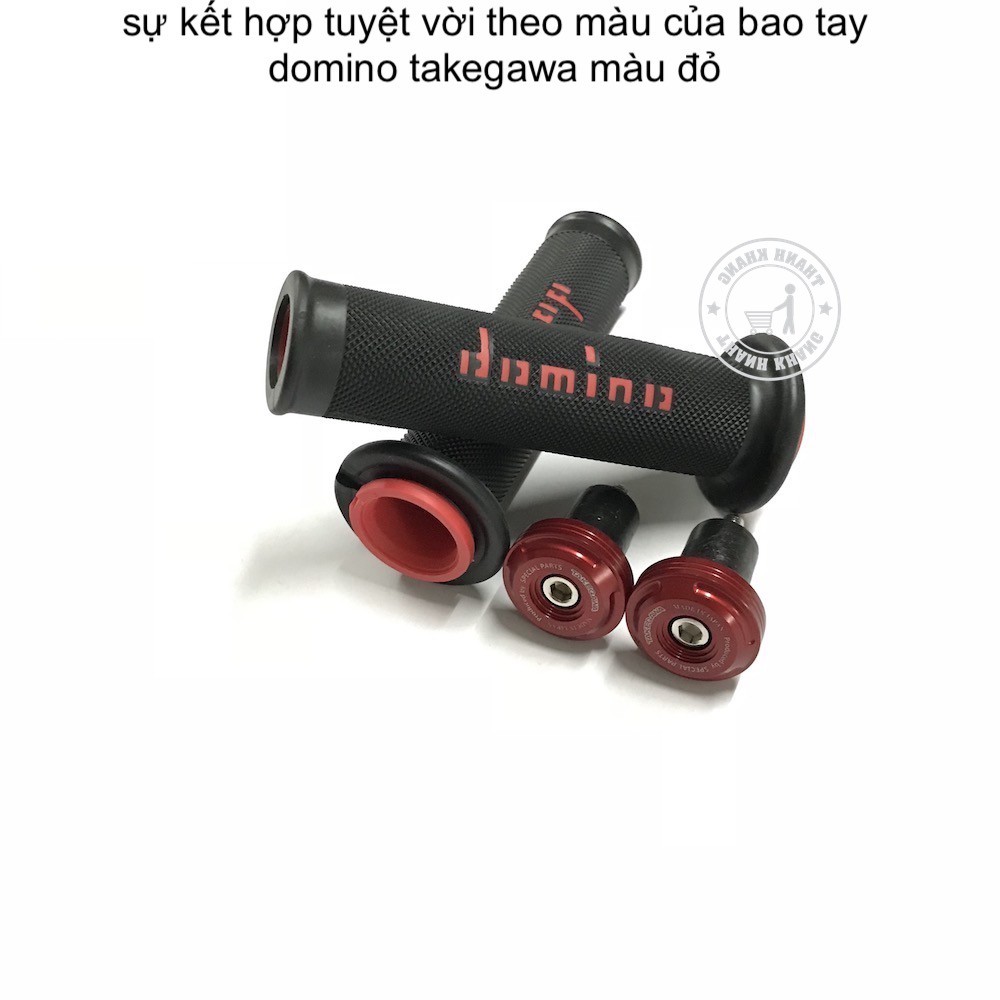 Combo Bao tay xe máy domino màu đỏ và gù takegawa màu đỏ thanh khang  006000489 006001014