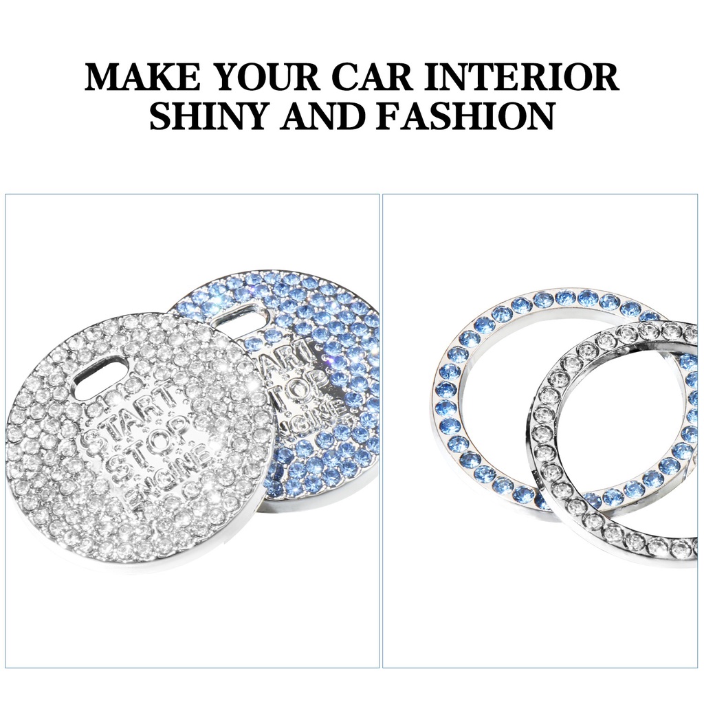 Vỏ Bọc Nút Bấm Khởi Động Xe Hơi Đính Đá Lấp Lánh Nhiều Màu Sắc